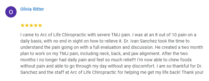 Chiropractic Redondo Beach CA TMJ Testimonial Olivia